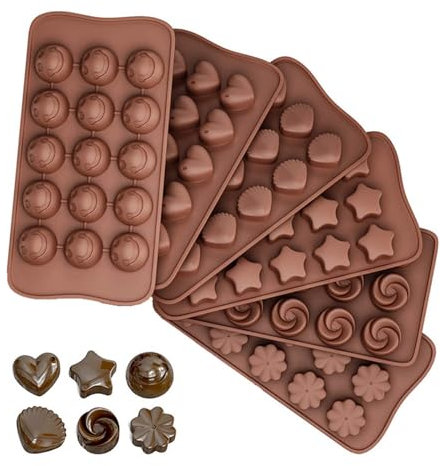 LAINIKE 6 Stück Schokoladenform Silikon Pralinenform Silikon Schokoladenformen Silikonformen Antihaft 3D Süßigkeitenformen Backform Pralinen Bonbonformen Schokolade Silikonform für Backen