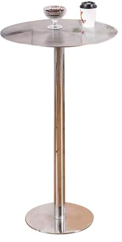 Metall Cocktail Bistrotisch, runde Kneipentische hoher Stehtisch Couchtisch Beistelltisch Beistelltisch aus Edelstahl, Küchen Frühstücks Esstisch für kleine Räume (Size : 60x60x75cm)