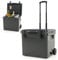 COSTWAY 40L Insulated Cooler Box, Mobile Ice Chest Box with Wheels, Aluminum Pull Handle, Bottle Opener, Ruler & Cup Holders, Portable Rotomolded Cooler for Camping, Fishing & Beach (Charcoal)