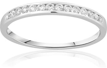 CHRIST Damen-Damenring 585er Weißgold 14 Diamant 52, Weißgold 32027810