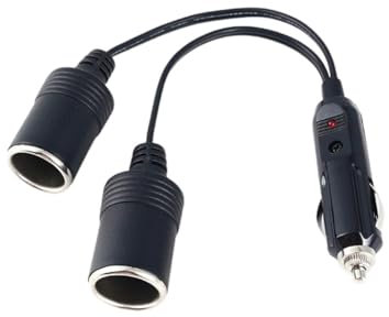 Presa Accendisigari Auto, Cavo di Prolunga per Presa Accendisigari, DC 12V-24V Auto Accendisigari Splitter,Presa accendisigari Doppio, Cavo di Prolunga per Accendisigari, Presa Accendisigari 1 a 2