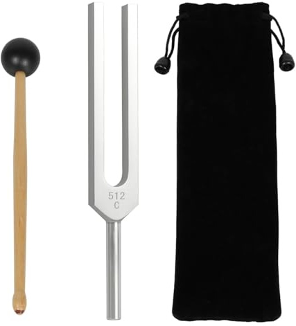 Faeymth Stimmgabeln Aus Aluminiumlegierung, Stimmgabel 512 Hz, mit Hämmern Zur Prüfung Des Nervensystems, Klangheilungstherapie