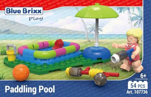 BlueBrixx Play 107736 – Planschbecken aus Klemmbausteinen mit 54 Bauelementen