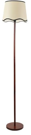ValueLights | Tripod Dark Wood Floor Lamp with Black Trim Scallop Shade Living Room Lounge Light | Floor Lamps, Home Décor & Improvement Essential | Included LED Bulb