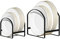 2 Pack Kitchen Plate Holder Organizer for Cabinet Space Saver Dinner Dish Plate Storage Rack Upright Dish Drying Racks Metal Plate Dish Stand for Cupboard Countertop Rustproof Black (1 Large 1 Small )