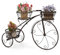 COSTWAY Pflanzenständer Metall, Fahrrad-Design, Blumenregal mit 3 Körben, Blumenständer mit dekorativen Rädern, Blumenrad Pflanzenregal Retro, für Terrasse, Garten, Balkon, Hof (Bronze)