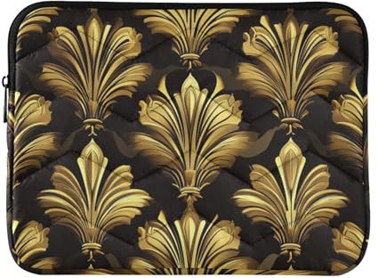 Liberty Pattern Metal Vintage Gold Laptop Sleeve Case 15-16 Inch Lightweight Laptop Bag Briefcase for Work Journey