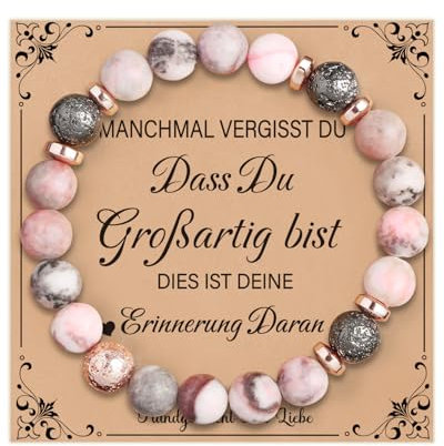 VivaJoy Geschenke für Frauen, Geburtstags Armband Damen Naturstein, 16. 18. 30. 40. 50. 60. Geburtstag