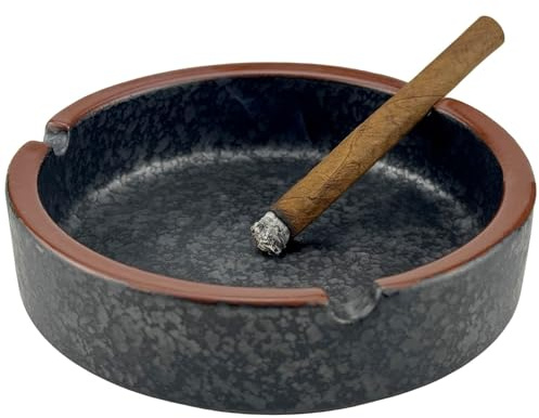 OUSACE Ceramic Ashtray Stylish,Lava Dazzling Black (Medium Size)