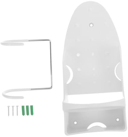 IMIKEYA Hakenleiste Aus Eisen Eisenständer Wandhalterung Aus Eisen Eisenhalter Bügelbretthalter Bügelbrett Wandhalterung Eisengestell Kabelhalter Aus Eisen Bügelschnurhalter Plastik Weiß