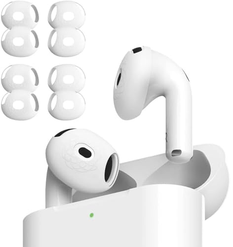 AZLA SednaEarfit für AirPods 4 – Anti-Rutsch-Silikonhüllen, Ohrbügel-Alternative, kompatibel mit Schutzhüllen für Sportzubehör (4 Paar) [Ultra Slim + Slim]