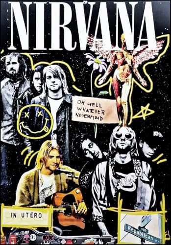KUSTOM ART Wand- oder Tischbild Serie Musikgruppen Celebri Nirvana Manifesto Album in Utero Kunstdruck auf Holz 30x21