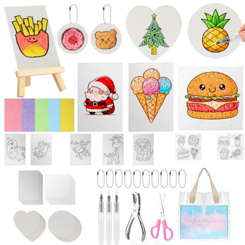 Kit de Peinture Texturée en Mousse, 3D Magique Papier de Peinture Texture Mousse acve 12 Pièces Stylos de Peinture, Kit de Peinture Enfant, Bricolage Cadeau pour Fille Garçons Anniversaire Noël