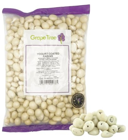 Grape Tree Yogurt Coated Raisins (1kg) Creamy Yogurt Coated Fruity Snack Healthy Snack Alternative to Chocolate Raisins and Chocolate Nuts High Fibre, Natural Energy Treat.