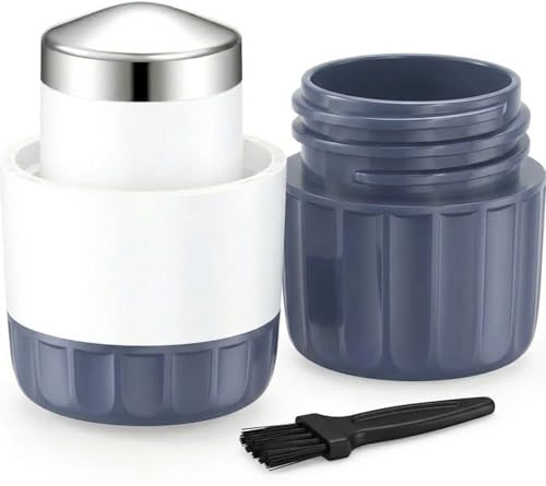 Mortier à comprimés 3 en 1 avec coupe-comprimés, hachoir à comprimés avec tête de broyage en acier inoxydable, mortier avec compartiment à comprimés, mortier rapide et multifonction, gris
