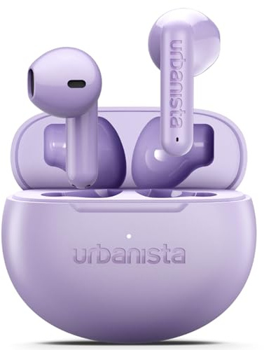Urbanista Auriculares inalámbricos True Wireless, Bluetooth 6.0, conexión multipunto, batería de 25 horas, micrófonos con cancelación de ruido, controles táctiles, resistentes al agua, auriculares