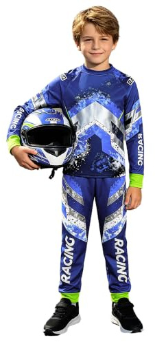 inlzdz 2 Set Boys Kids Motorcycle Riding Jersey And Pants Youth Dirt Bike Gear Breathable Lightweight for Motocross Camp