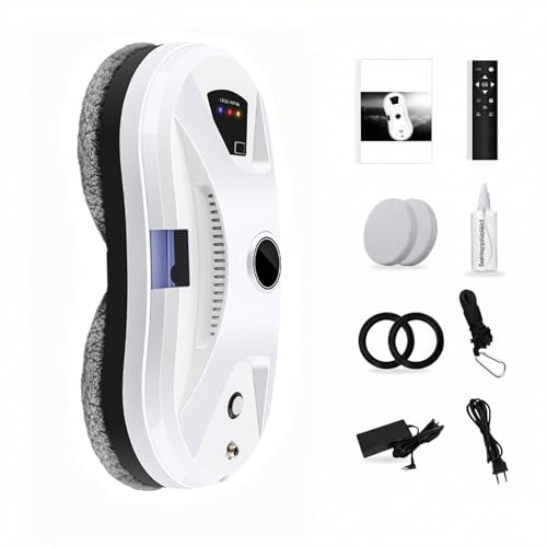 Robot Limpiacristales Automático Robo Clean con Control Remoto, 3 Modos De Limpieza, Navegación Inteligente Y Detección De Bordes, Blanco