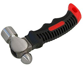 Neilsen CT2766 8oz Stubby Ball Pein Hammer – High Grade Steel, Soft Cushion Rubber Grip, Compact Design for Tight Spaces
