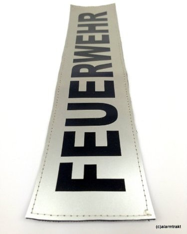 FEUERWEHR 3M Reflex-Rückenschild 42x8cm matt silber