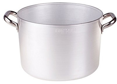 Pentole Agnelli Alluminio ALMA104B30 Linea 3mm Casseruola Altissima con 2 Manici, 30 cm, Acciaio