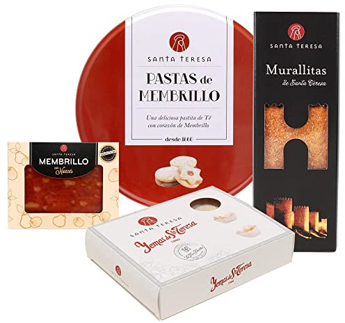 Santa Teresa - Pack Gourmet Dulces Postres - Yemas De Santa Teresa, Galletas Murallitas, Pastas de té y Membrillo Con Nueces