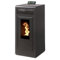 INTERSTOVES - Pack INTERSTOVES Poêle à granules MARINA 11 Etanche sortie Concentrique sur le dessus + Kit Conduit Ventouse (sortie façade) - Noir