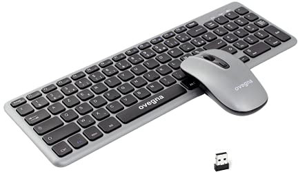 Ovegna K22 : Ensemble Clavier et Souris, sans Fil, Wireless 2.4Ghz, AZERTY, pour PC, Mini PC, Mac, SmartTV, Raspberry, Laptop, Android Box, sous Windows, Linux, MacOS, Android