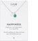 LUUK LIFESTYLE Collier en acier inoxydable avec pendentif en cristal de verre vert, carte cadeau HAPPINESS, idée cadeau, bijou de soirée, argent
