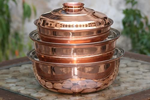 Handmade Copper Cookware Sets, / Dinnerware, Copper Cookware, / Mother's Day / New Year's Day (Set of 3)