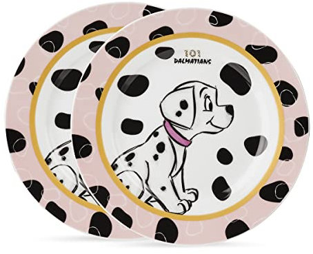 Egan Set 2 Teller aus Porzellan, Rosa, 19 cm, 101 Disney, 227004