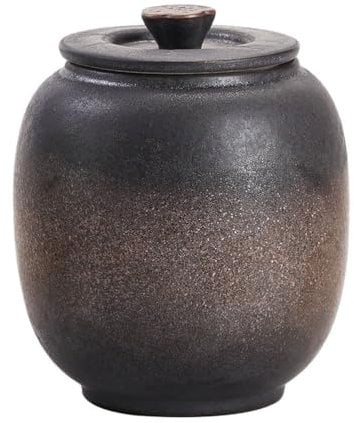 Matcha Container Ceramic Tea Canister Chinese Food Storage Jar Loose Tea Tin Tea Storage Container with Airtight Lid for Coffee Nuts Snacks Sugar Jar Ceramic Tea Canister