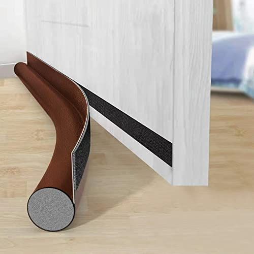 AiQIu Burlete Puerta Entrada, Bloqueadores Burletes Para Puertas, Prueba de Sonido, Reduce Ruido, Mantiene Calor Dentro y Fuera del Frío, Para Puertas Interiores y Exteriores, Marrón
