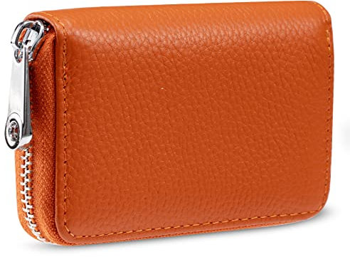 Meowoo Porta Carte di Credito Donna, RFID Porta Carte Credito Portafoglio Pelle Cerniera 12 Card slot e 2 Compartimenti