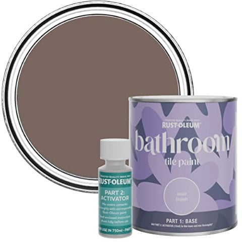 Rust-Oleum Brown Water-Resistant Bathroom Tile Paint in Matt Finish - River’s Edge 750ml