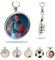 Ibera gifts - Porte-clés personnalisé avec votre photo - Rond - Idéal pour mettre la photo de votre couple, famille ou enfants - Cadeau réussi, argent métallique, Basket-ball