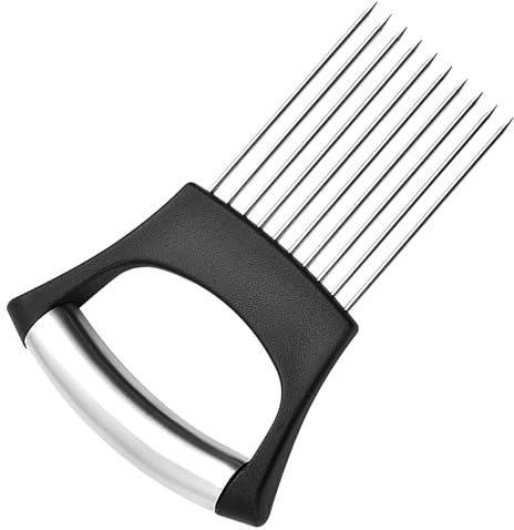 Rumyve Stainless Steel Onion Rack Slicer,Food Vegetable Shredder Tool, Multi-Functional Kitchen Utensil Fruit and Vegetable Helper, Meat Loosening Needle Kitchen Gadget