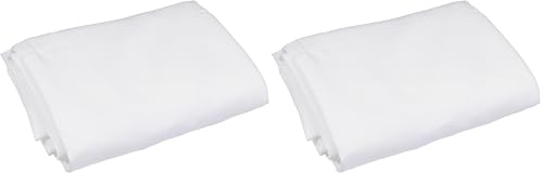 Soleil d'ocre, Alix Nappe Ronde Anti-tâches, Polyester, Blanc, Diamètre 180 cm (Lot de 2)