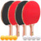 Tischtennis Schläger Set, 4 Tischtennisschläger + 8 Ping-Pong Bälle | Tischtennis Set für Anfänger und Familien