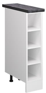 Vicco Küchenregal R-Line, offener Küchenschrank, Weiß, 20 cm, AP Anthrazit