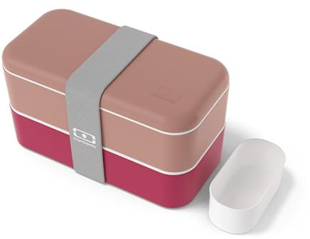 monbento - Lunch Box Original Rose/Magenta- Lunch Box Micro ondable - Boite Lunch Hermétique 2 étages - Idéal pour Travail/Pique-nique - Sans BPA - Made in France - Nuances de Rose