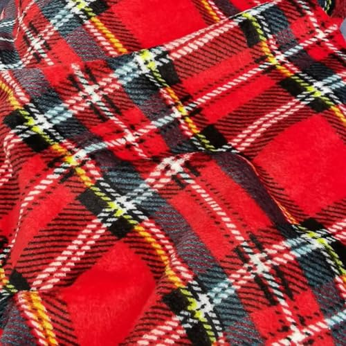 Fleece-Stoff, Schottland, Meterware, Breite 160 cm, 300 g/m², Rot