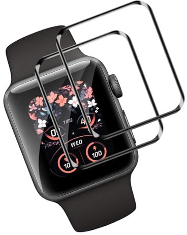Carantee 2 Pièces Verre Trempé pour Apple Watch Series 4/5/6/se 44mm Ecran Verre, Anti-salissures Sans Bulles protection écran, Ultra-Clair Haute Sensibilité Vitre Protection pour Apple Watch 44mm