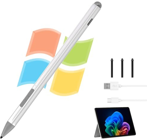 Microsoft Pen – Surface Pro Pen Stylus für Surface Pro 12/11/10/X/9/8/7/6/5/Go 3/Go 2/Book/Laptop 5/Studio 2 mit 4 Spitzen, 4096 Druckempfindlichkeit Palm Rejection Rehargeable Microsoft Surface