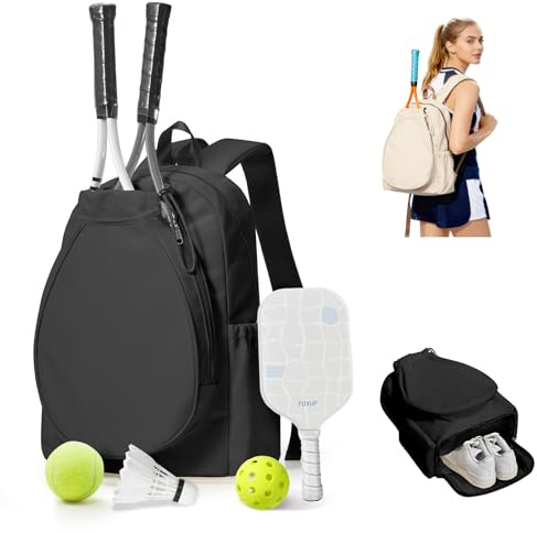 BJLFS Sac à Dos de Tennis Unisexe, Sac à Dos pour Raquette de Tennis, Badminton, Convient pour Un Usage Sportif Quotidien, Peut contenir Un Verre d’Eau, Une Serviette, des vêtements, Deux Raquettes