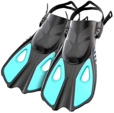 Palmes de Plongée L/XL 42-47 Réglables Talon Ouvert, Courtes