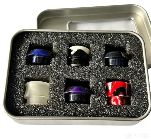 810 Resin Drip Tip Set, 6 Stück, kompatibel mit TFV12 Prince, TFV8 Big Baby, Zeus SubOhm Tank, Mehrfarbig