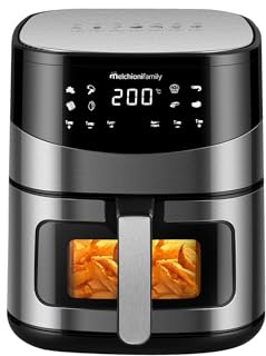 Melchioni Family | ARIANNA Friggitrice ad Aria 6,5L con Doppia Resistenza | Air Fryer con Display LED, 8 Programmi, Timer, Cestello con Finestra, 2000W (Ricondizionato)