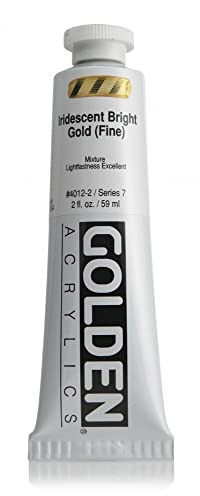 Golden Heavy Body 60ml Iridescent Bright Gold F VII | Artist grade acrylic paint with rich pigment load and a thick body that retains texture and toolmarks.