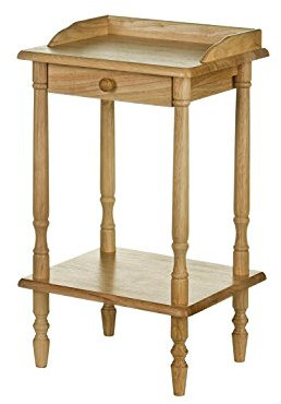 Premier Housewares 2402247 Table Téléphone avec Tiroir en Bois d'Hévéa Tropical